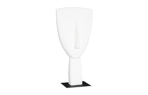 Phillips Collection Cycladic Head Abstract Fiberglass Floor Sculpture Minimalist White Art for Modern Interiors TH113562