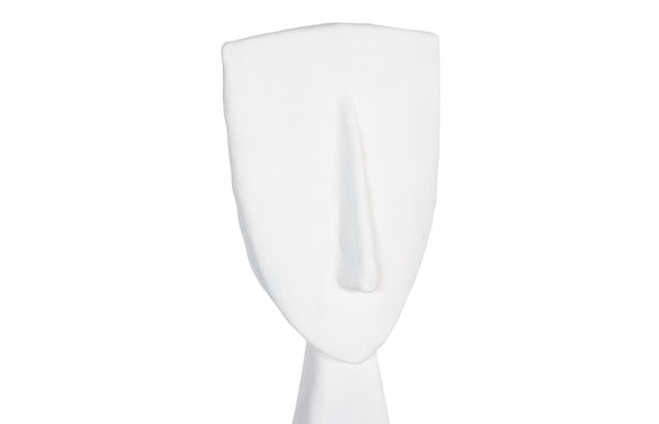 Phillips Collection Cycladic Head Sculpture - Timeless Aegean Elegance with Minimalist Design for Modern Interiors White, Medium TH113563