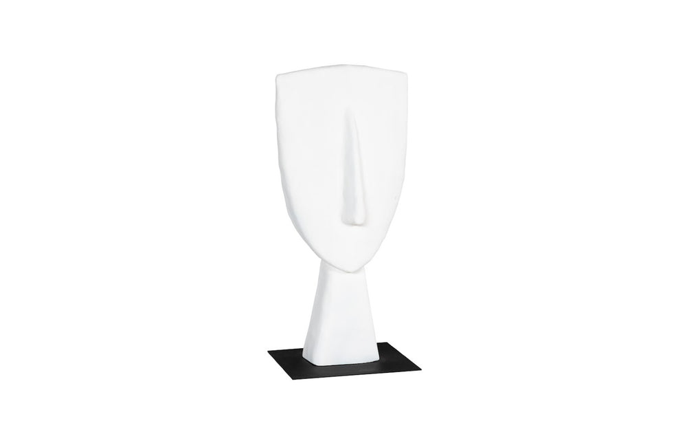 Phillips Collection Cycladic Head Sculpture - Timeless Aegean Elegance with Minimalist Design for Modern Interiors White, Medium TH113563