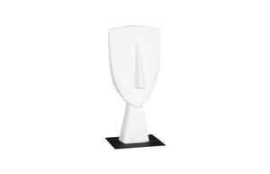 Phillips Collection Cycladic Head Sculpture Matte White Hand Sculpted Abstract Art for Console or Shelf Medium Resin TH113563