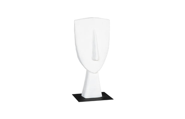 Phillips Collection Cycladic Head Sculpture Matte White Hand Sculpted Abstract Art for Console or Shelf Medium Resin TH113563