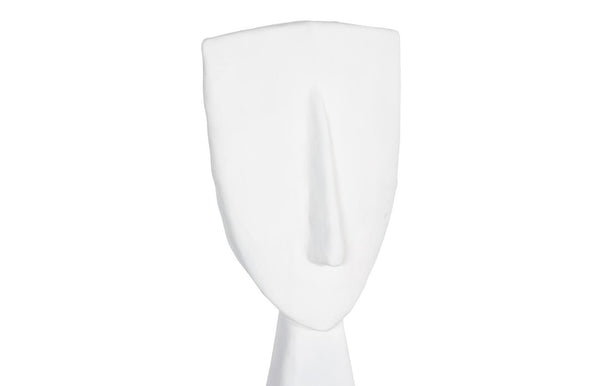 Phillips Collection Cycladic Head Sculpture Matte White Hand Sculpted Abstract Art for Console or Shelf Medium Resin TH113563