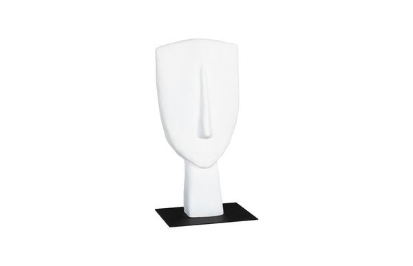 Phillips Collection Cycladic Head Sculpture - Timeless Aegean Elegance with Minimalist Design for Modern Interiors White, Small TH113564