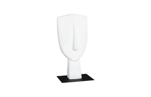 Phillips Collection Cycladic Head Sculpture Matte White Hand Sculpted Abstract Art for Console or Shelf Small Resin TH113564