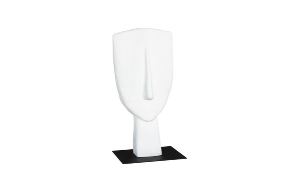 Phillips Collection Cycladic Head Sculpture Matte White Hand Sculpted Abstract Art for Console or Shelf Small Resin TH113564