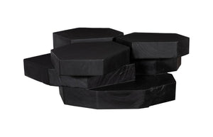 Phillips Collection Wood Chamcha Sculptural Coffee Table Burnt Black Finish Square Living Room Centerpiece TH113566