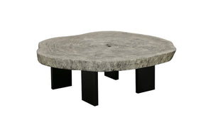 Phillips Collection Floating Coffee Table With Modern Iron Legs, Unique Chamcha Wood Design For Stylish Living Spaces Gray,Black Wood ,Chamcha Wood Th113887