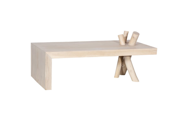Phillips Collection Branch Waterfall Coffee Table – Bleached Chamcha Wood Design For Modern Natural Aesthetic Elegance Off White Wood ,Chamcha Wood Th115344