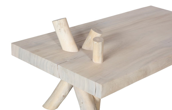 Phillips Collection Branch Waterfall Coffee Table – Bleached Chamcha Wood Design For Modern Natural Aesthetic Elegance Off White Wood ,Chamcha Wood Th115344