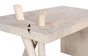 Phillips Collection Branch Waterfall Desk – Stylish Bleached Chamcha Wood Craftsmanship For Modern Home Office Elegance Off White Wood ,Chamcha Wood Th115345