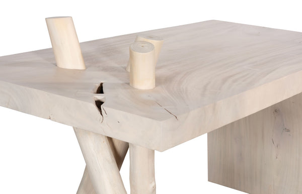 Phillips Collection Branch Waterfall Desk – Stylish Bleached Chamcha Wood Craftsmanship For Modern Home Office Elegance Off White Wood ,Chamcha Wood Th115345