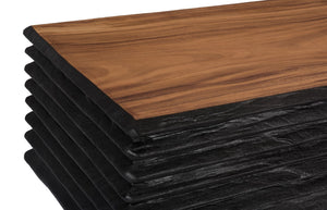 Phillips Collection Layered Coffee Table – Stunning Burnt Chamcha Wood With Unique Carved Design For Modern Living Spaces Black,Brown Wood ,Chamcha Wood Th115347