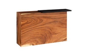 Phillips Collection Plateau Acacia Wood Console Table with Matte Black Shelf for Entryway or Living Room TH115349