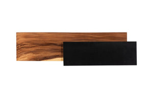 Phillips Collection Plateau Acacia Wood Console Table with Matte Black Shelf for Entryway or Living Room TH115349