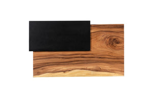 Phillips Collection Plateau Solid Acacia Wood Coffee Table with Asymmetric Shelf for Bohemian Living Rooms TH115350