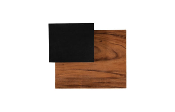 Phillips Collection Plateau Side Table With Shelf - Rustic Acacia Wood Design For Modern Living Spaces, Elegant & Bold Brown,Black Wood ,Chamcha Wood Th115351