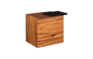 Phillips Collection Plateau Solid Acacia Wood Side Table with Angled Shelf for Boho or Modern Living TH115351