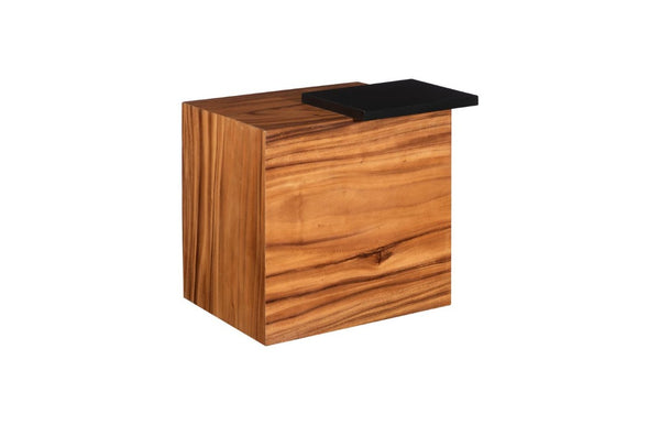 Phillips Collection Plateau Solid Acacia Wood Side Table with Angled Shelf for Boho or Modern Living TH115351