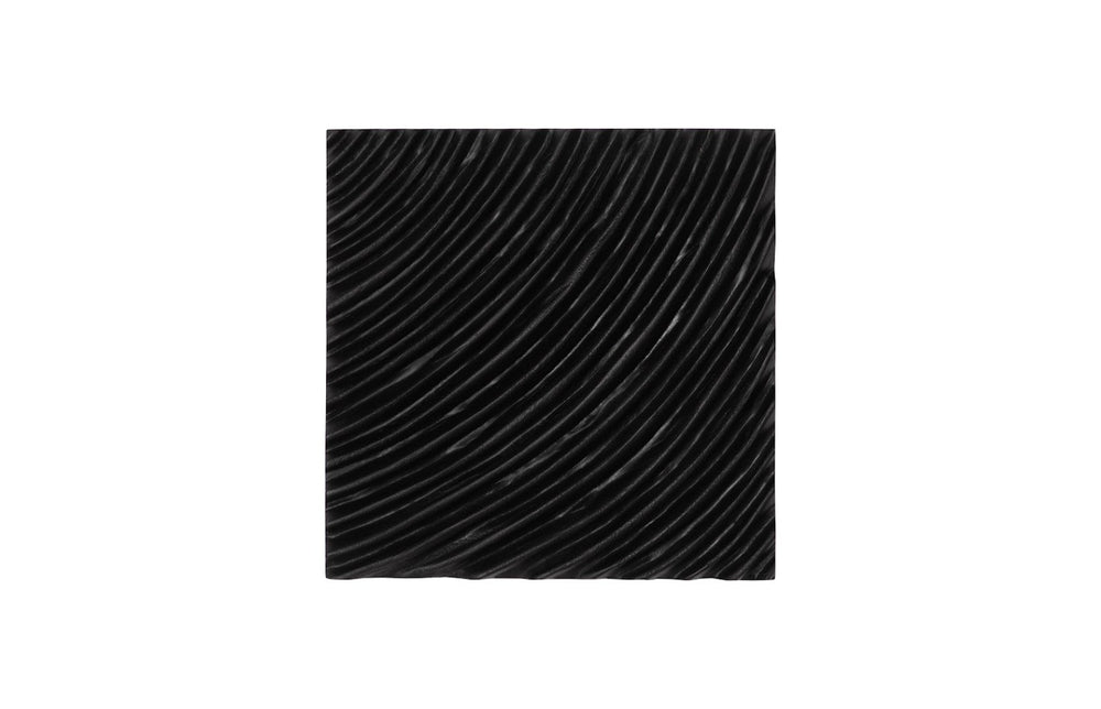 Phillips Collection Carved Wall Tile - Elegant Chamcha Wood Accent for Unique Feature Walls and Stylish Home Decor Black, Curve TH115353