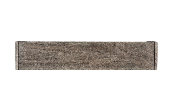 Phillips Collection Straightaway Solid Chamcha Wood Bench with Stone Gray Finish for Modern Entryway TH115357