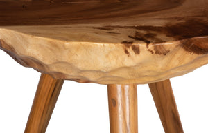 Phillips Collection Indent Sculptural Wooden Side Table – Artisanal Design with Tripod Base for Modern Living Spaces Natural, LG TH115366
