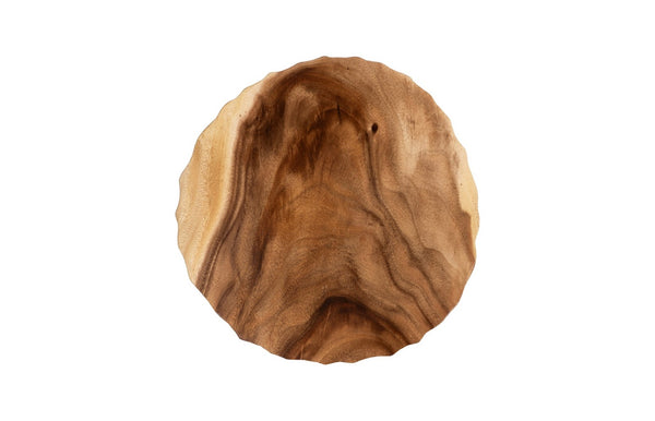 Phillips Collection Indent Sculptural Wooden Side Table – Artisanal Design with Tripod Base for Modern Living Spaces Natural, MD TH115367
