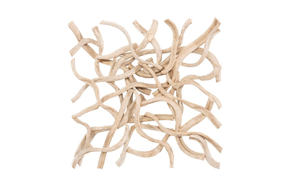 Phillips Collection Vine Wall Tile – Handcrafted Natural Artistry From Renewable Resources To Enhance Your Home Décor Brown,Off White Wood Th117214