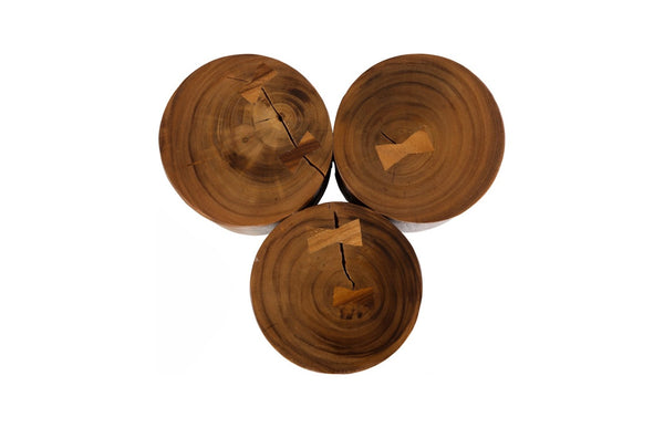 Phillips Collection Triflora Side Table: Sculptural Chamcha Wood Accent for Modern, Rustic, or Transitional Interiors Natural, Small TH119024