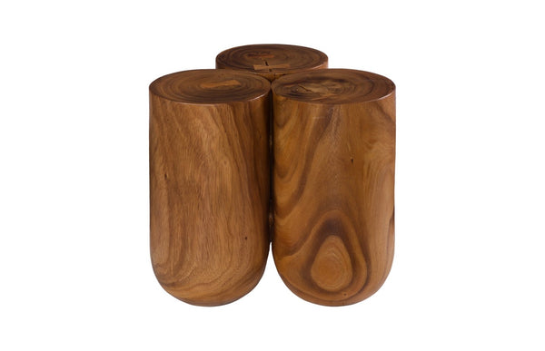 Phillips Collection Triflora Side Table: Sculptural Chamcha Wood Accent for Modern, Rustic, or Transitional Interiors Natural, Small TH119024