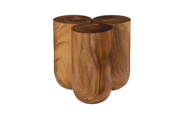 Phillips Collection Triflora Side Table: Sculptural Chamcha Wood Accent for Modern, Rustic, or Transitional Interiors Natural, Small TH119024