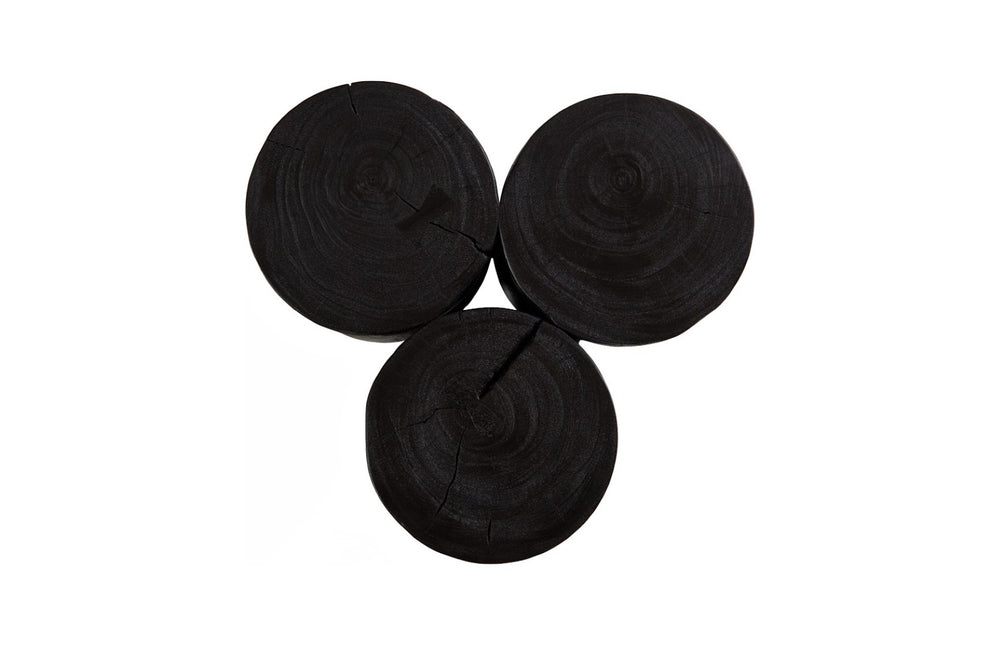 Phillips Collection Triflora Side Table: Sculptural Chamcha Wood Accent for Modern, Rustic, or Transitional Interiors Black, Small TH119025