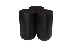 Phillips Collection Triflora Side Table: Sculptural Chamcha Wood Accent for Modern, Rustic, or Transitional Interiors Black, Small TH119025