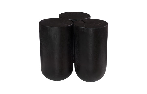 Phillips Collection Triflora Side Table: Sculptural Chamcha Wood Accent for Modern, Rustic, or Transitional Interiors Black, Small TH119025