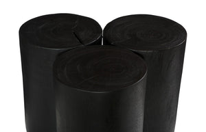 Phillips Collection Triflora Side Table: Sculptural Chamcha Wood Accent for Modern, Rustic, or Transitional Interiors Black, Small TH119025