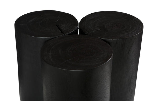 Phillips Collection Triflora Side Table: Sculptural Chamcha Wood Accent for Modern, Rustic, or Transitional Interiors Black, Small TH119025