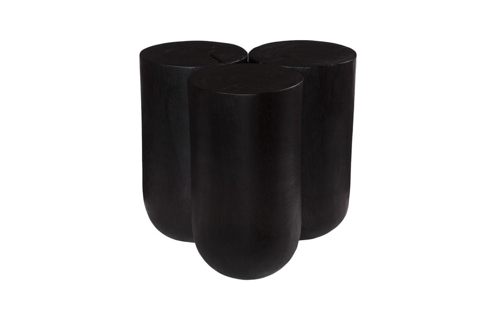 Phillips Collection Triflora Side Table: Sculptural Chamcha Wood Accent for Modern, Rustic, or Transitional Interiors Black, Small TH119025