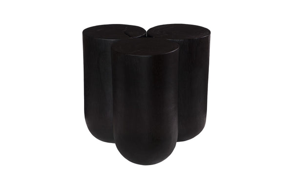 Phillips Collection Triflora Side Table: Sculptural Chamcha Wood Accent for Modern, Rustic, or Transitional Interiors Black, Small TH119025