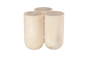 Phillips Collection Triflora Side Table: Sculptural Chamcha Wood Accent for Modern, Rustic, or Transitional Interiors Bleached, Small TH119026