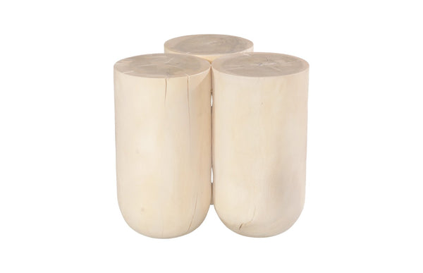 Phillips Collection Triflora Side Table: Sculptural Chamcha Wood Accent for Modern, Rustic, or Transitional Interiors Bleached, Small TH119026