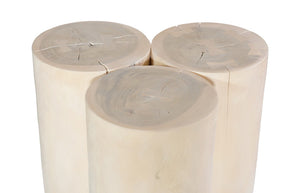 Phillips Collection Triflora Side Table: Sculptural Chamcha Wood Accent for Modern, Rustic, or Transitional Interiors Bleached, Small TH119026
