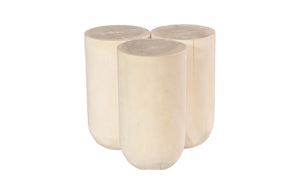 Phillips Collection Triflora Side Table: Sculptural Chamcha Wood Accent for Modern, Rustic, or Transitional Interiors Bleached, Small TH119026