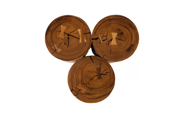 Phillips Collection Triflora Side Table: Sculptural Chamcha Wood Accent for Modern, Rustic, or Transitional Interiors Natural, Large TH119027