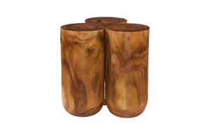 Phillips Collection Triflora Side Table: Sculptural Chamcha Wood Accent for Modern, Rustic, or Transitional Interiors Natural, Large TH119027