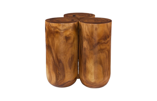 Phillips Collection Triflora Side Table: Sculptural Chamcha Wood Accent for Modern, Rustic, or Transitional Interiors Natural, Large TH119027