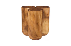 Phillips Collection Triflora Side Table: Sculptural Chamcha Wood Accent for Modern, Rustic, or Transitional Interiors Natural, Large TH119027
