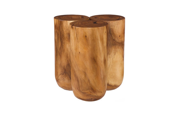 Phillips Collection Triflora Side Table: Sculptural Chamcha Wood Accent for Modern, Rustic, or Transitional Interiors Natural, Large TH119027