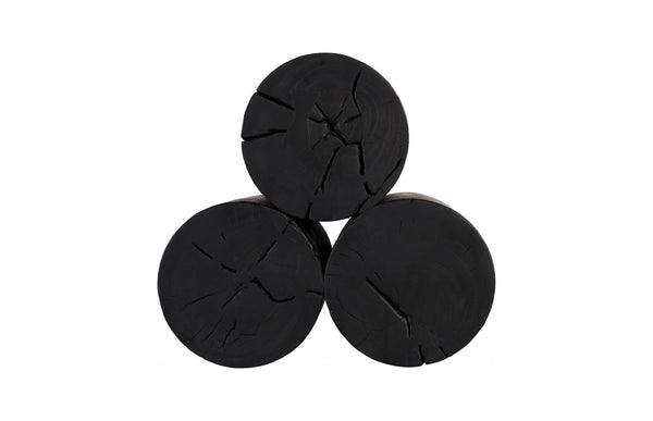 Phillips Collection Triflora Side Table: Sculptural Chamcha Wood Accent for Modern, Rustic, or Transitional Interiors Black, Large TH119028