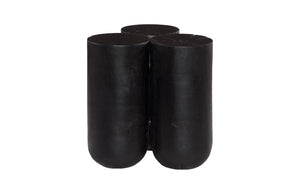 Phillips Collection Triflora Side Table: Sculptural Chamcha Wood Accent for Modern, Rustic, or Transitional Interiors Black, Large TH119028