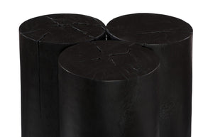Phillips Collection Triflora Side Table: Sculptural Chamcha Wood Accent for Modern, Rustic, or Transitional Interiors Black, Large TH119028
