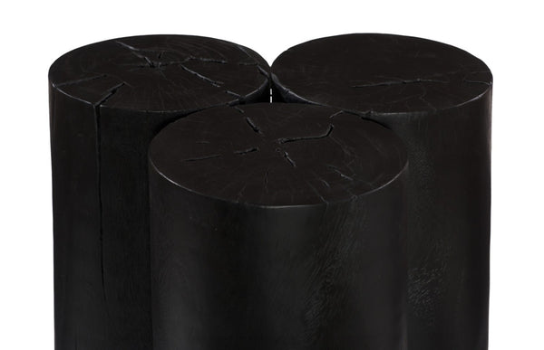 Phillips Collection Triflora Side Table: Sculptural Chamcha Wood Accent for Modern, Rustic, or Transitional Interiors Black, Large TH119028